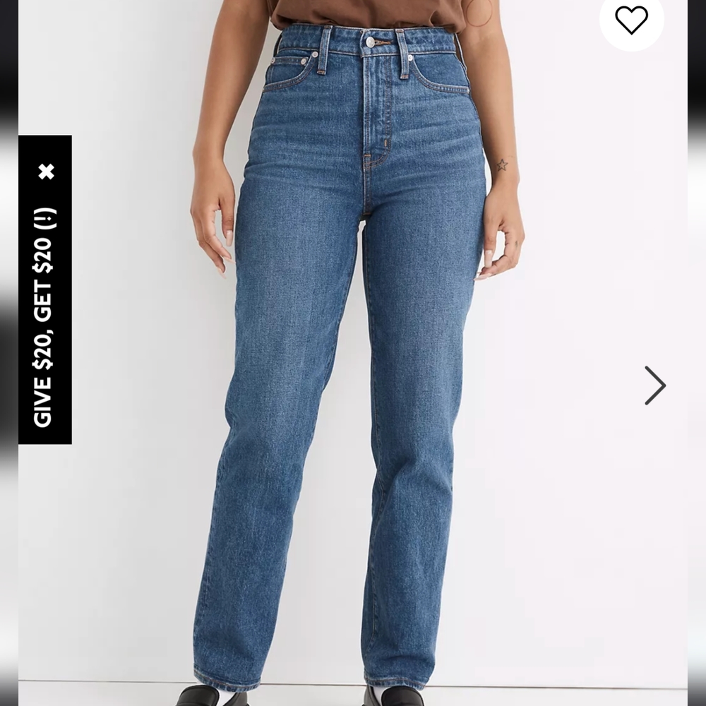 Madewell *The curvy perfect vintage straight jean in Mayfield wash* NWT